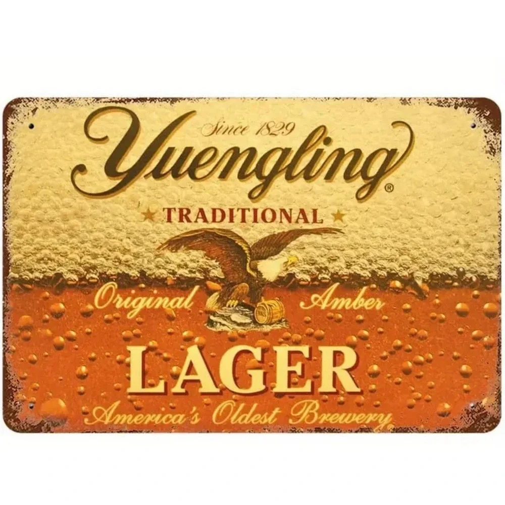 Vintage Yuengling Beer Tin Metal Sign 8x12 Rustic New Bar Man Cave Garage Den